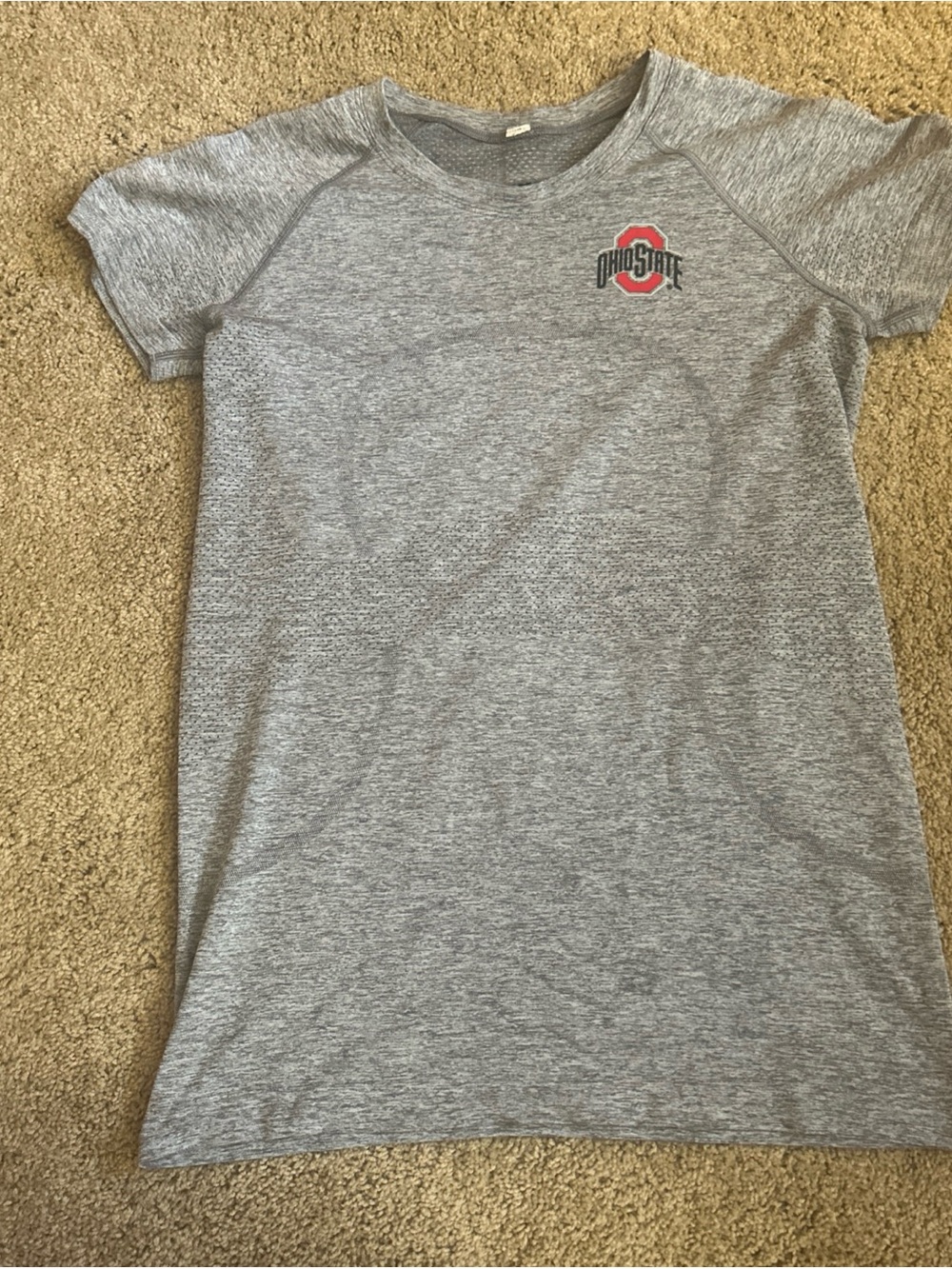 lululemon athletica Heather Gray Short Sleeve Tee with Ohio State Logo